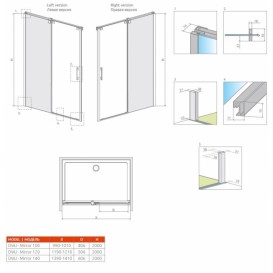 Душевая дверь Radaway Espera DWJ Mirror 120 правая хром прозрачное/зеркальное стекло 380112-71R