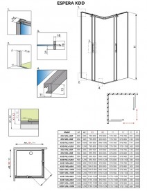 Душові двері Radaway Espera KDD 80 права хром прозоре скло 380150-01R