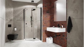 Душові двері Radaway Essenza New Black PTJ права чорний / прозоре скло 385010-54-01R