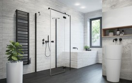 Душевая дверь Radaway Essenza New Black KDJ+S 100 правая чёрный/прозрачное стекло 385022-54-01R