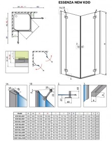 Душові двері Radaway Essenza New Black KDD 80 права чорний / прозоре скло 385061-54-01R