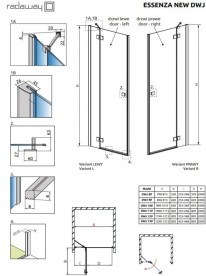 Душевая дверь Radaway Essenza New Black DWJ 80 правая чёрный/прозрачное стекло 385012-54-01R