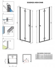 Душевая дверь Radaway Essenza New DWB 80 правая хром/прозрачное стекло 385075-01-01R