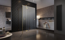 Душові двері Radaway Essenza Pro Gold KDJ+S розстібна 90х200 см ліва золото/прозоре скло 10097390-09-01L