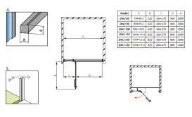Душевая дверь Radaway Euphoria DWJ 90 левая хром прозрачное стекло 383013-01L