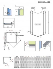 Душові двері Radaway Euphoria KDD 90 права хром прозоре скло 383060-01R