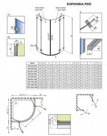 Душові двері Radaway Euphoria PDD 80 ліва хром прозоре скло 383002-01L