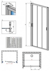 Душевая дверь Radaway Evo DW 105 профиль хром прозрачное стекло 335105-01-01