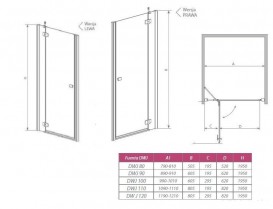 Душові двері Radaway Fuenta DWJ 100 права хром / скло графіт 381014-05NR