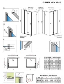 Душові двері Radaway Fuenta New KDJ B 80 права хром / прозоре скло 384081-01-01R