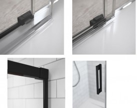 Душевая дверь Radaway Idea Black DWJ 140 левая чёрный/прозрачное стекло 387018-54-01L