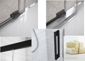 Душевая дверь Radaway Idea Black KDJ 110 левая чёрный/прозрачное стекло 387041-54-01L