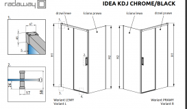 Душевая дверь Radaway Idea Black KDJ 150 левая чёрный/прозрачное стекло 387045-54-01L