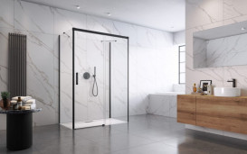 Душевая дверь Radaway Idea Black KDJ+S 120х200.5 см раздвижная левая черный/прозрачное стекло 10116120-54-01L