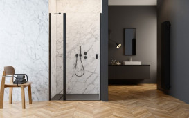 Душові двері Radaway Nes 8 Black DWJ II 90х200 см орна ліва чорний/прозоре скло 10083090-54-01L