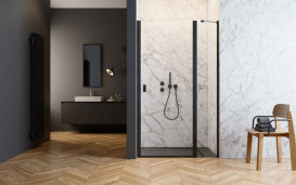 Душевая дверь Radaway Nes 8 Black DWJ II 100х200 см распашная правая черный/прозрачное стекло 10083100-54-01R