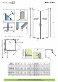Душевая дверь Radaway Nes 8 Black KDD II 80х200 см распашная левая черный/прозрачное стекло 10085080-54-01L