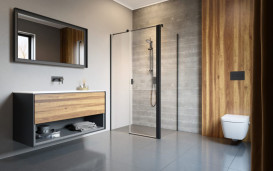 Душевая дверь Radaway Nes 8 Black KDS II 110х200 см распашная левая черный/прозрачное стекло 10087110-54-01L