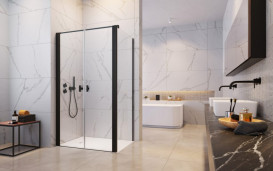 Душові двері Radaway Nes Black DWD+S 90х200 см чорний/прозоре скло 10034090-54-01