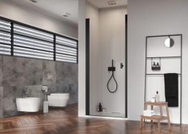 Душові двері Radaway Nes Black DWJ I 90 ліва чорний профіль прозоре скло 10026090-54-01L