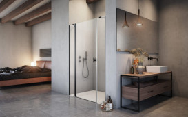 Душевая дверь Radaway Nes Black DWJS 120х200 см распашная левая черный/прозрачное стекло 10038120-54-01L