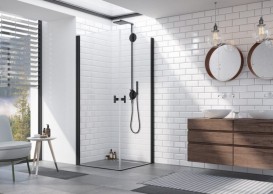 Душові двері Radaway Nes Black KDD I 90 ліва чорний профіль прозоре скло 10021090-54-01L