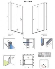 Душові двері Radaway Nes DWB 90 права профіль хром прозоре скло 10029090-01-01R