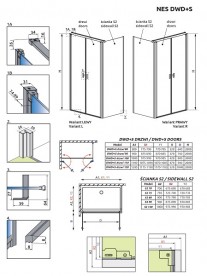 Душові двері Radaway Nes DWD + S 80 профіль хром прозоре скло 10034080-01-01