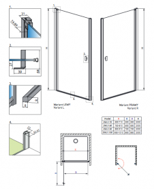 Душевая дверь Radaway Nes DWJ I 80 левая профиль хром прозрачное стекло 10026080-01-01L