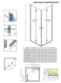 Душові двері Radaway Nes KDD B 80 ліва профіль хром прозоре скло 10024080-01-01L