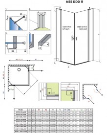 Душові двері Radaway Nes KDD II 90 права профіль хром прозоре скло 10031090-01-01R