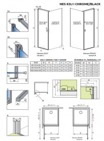 Душевая дверь Radaway Nes KDJ I 90 правая профиль хром прозрачное стекло 10022090-01-01R