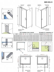 Душові двері Radaway Nes KDJ II 110 права профіль хром прозоре скло 10032110-01-01R