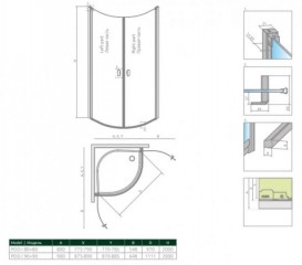 Душові двері Radaway Nes PDD I 80 ліва профіль хром прозоре скло 10020080-01-01L