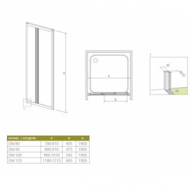 Душові двері Radaway Treviso DW 120 профіль хром прозоре скло 32333-01-01N