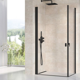 Душові двері Ravak Chrome CRV1-100 орна профіль чорний скло transparent 1QVA0301Z1