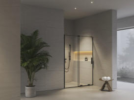 Душові двері Ravak Roll RODP 2-110 розсувна профіль чорний скло transparent X08VD0300Z1