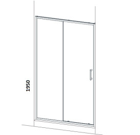 Душові двері Ravak X-Point Slim XPSDP2-120 розсувні профіль чорний скло transparent X08VG030FZ1