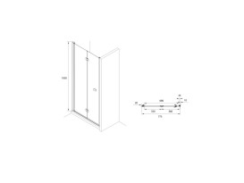 Душевая дверь Roca Capital 80х195 см профиль черный/прозрачное стекло AM4508016M