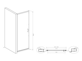 Душевая дверь Roca Town-N 100х195 см профиль хром/прозрачное стекло AMP2710012M