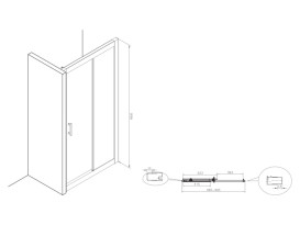 Душові двері Roca Town-N 100х195 см профіль хром/прозоре скло AMP2810012M