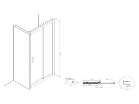 Душові двері Roca Town-N 110х195 см профіль хром/прозоре скло AMP2811012M