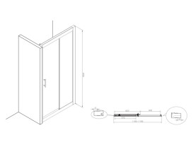Душевая дверь Roca Town-N 120х195 см профиль хром/прозрачное стекло AMP2812012M