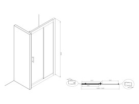 Душевая дверь Roca Town-N 130х195 см профиль хром/прозрачное стекло AMP2813012M