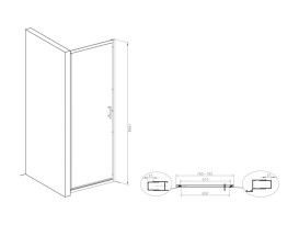 Душевая дверь Roca Town-N 80х195 см профиль хром/прозрачное стекло AMP2708012M