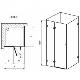 Душевая кабина Ravak Brilliant BSDPS-110/80 L профиль хром стекло transparent 0ULD4A00Z1