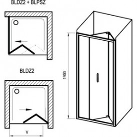 Душевая дверь складывающаяся Ravak Blix BLDZ2-80 профиль полированный алюминий стекло transparent X01H40C00Z1