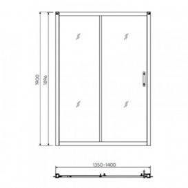 Душевая дверь в нишу Kolo GEO 6 стеклянная раздвижная 140х190 часть 1/2 GDRS14222003A