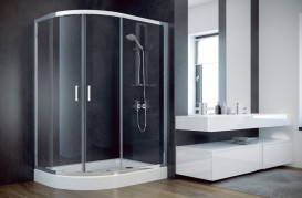 Душевая кабина Besco Modern 100х80 см профиль хром/стекло матовое MA-100-80-M