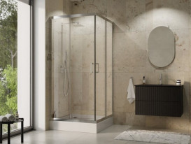 Душова кабіна Besco Modern 90х90 см профіль хром/скло прозоре MK-90-185-C